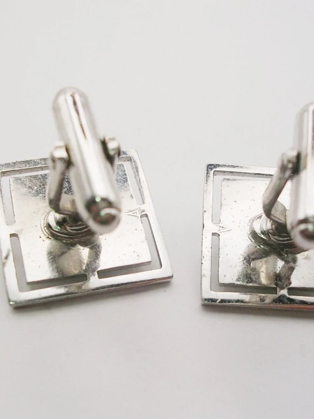 Vintage Cufflinks Hematite Stone classic silver tone Men's Formal Suit Accessory